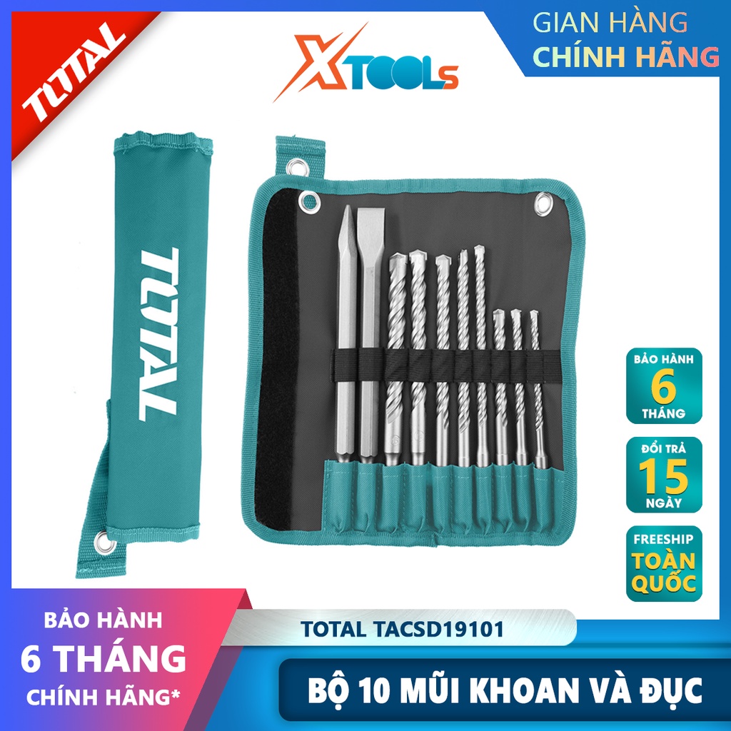 10 pcs hammer drill bits and chisels set